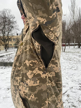 Зимовий військовий бушлат піксель ЗСУ на флісі тепла військова куртка зимова 52-54 Днепр - изображение 5
