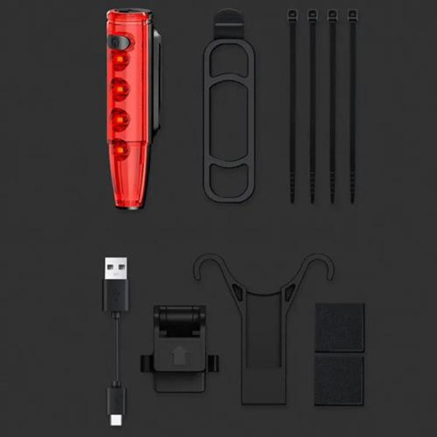 Ліхтар для велосипеда з акумулятором і зарядкою LEADBIKE LD77-LS-4 LED, Ліхтар задній вело TD-81 Івано-Франківськ - фото 6