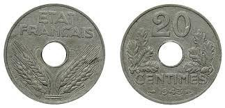 20 сантіїв, ФРАНЦІЯ 1943. Уряд Віші. Полтава - фото 1