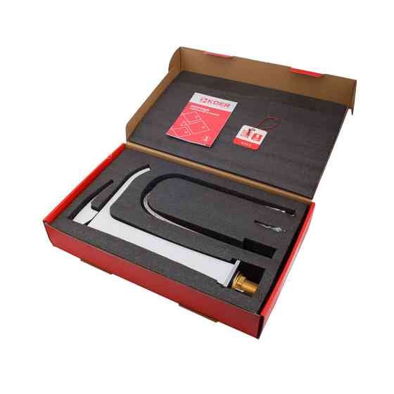 Высокий смеситель для умывальника Koer KB-13007-04, хром + белый (KR5153) Харьков