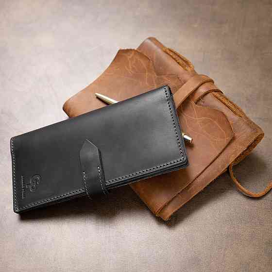 Стильное матовое мужское портмоне GRANDE PELLE 11560 Черный Киев