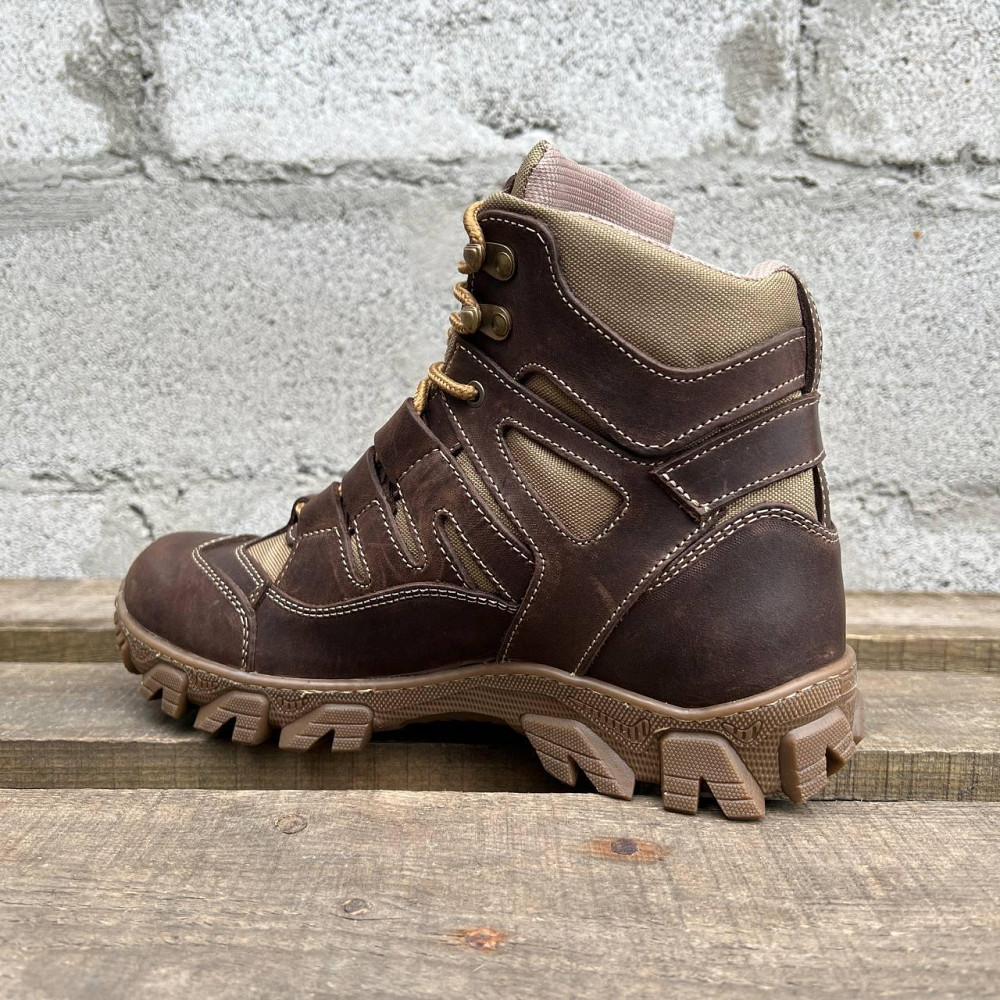 Ботинки военные мужские, демисезонные, коричневые, защита от влаги, устойчивые к истиранию, анатомическая Львов - изображение 9