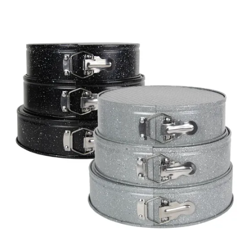 Набір роз'ємних форм для випікання 3шт (24/26/28*6,5см) вуглецева сталь (блакитний,беж) 6031 KAMILLE Житомир - фото 12