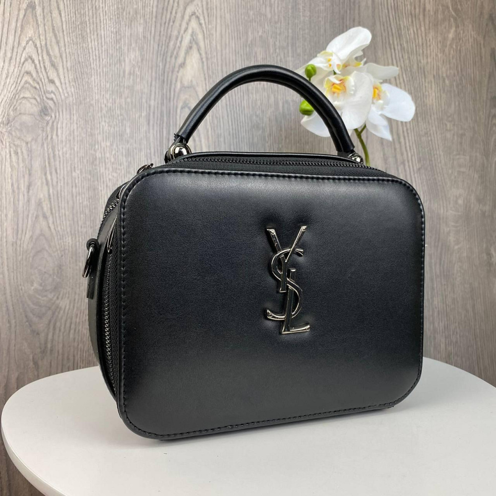 Якісна жіноча міні сумочка клатч YSL чорна екошкіра, стильна сумка на плече ( 27706 ) Харків - фото 2