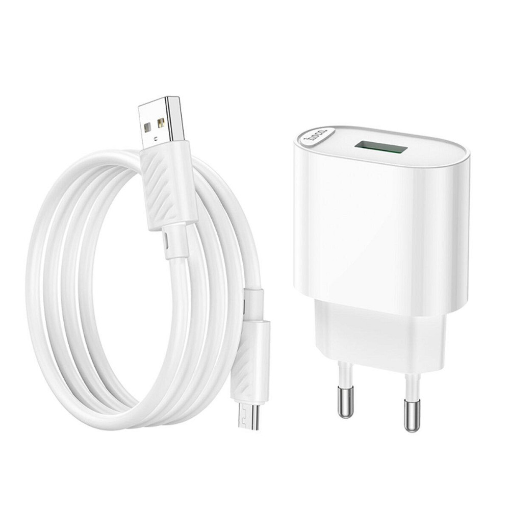 Сетевое зарядное устройство HOCO C109A Fighter single port QC3.0 charger set, цвет белый 6931474784827 Одесса - изображение 6