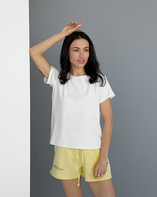 Базовая футболка женская однотонная Молочный L Харьков - изображение 2