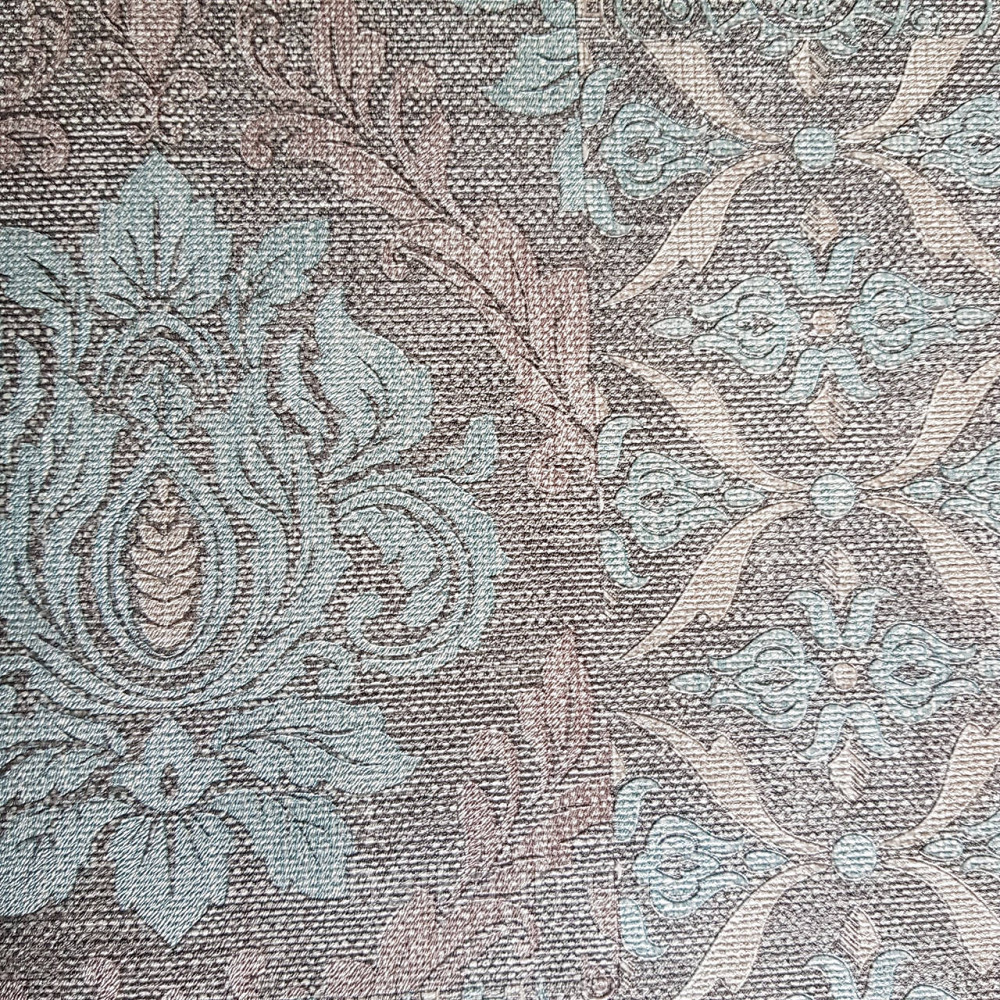 Шпалери метрові вінілові на флізелін Yuanlong Samsara східний стиль під килим бірюзові срібло на білому 3д Київ - фото 2