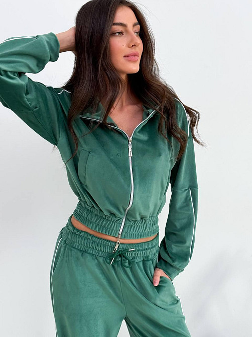 Велюровый костюм с лампасами Зелёный 42/46 Харьков - изображение 6