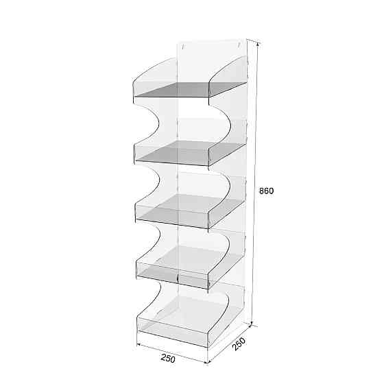Підставка вітрина EKOSTAR під батончики навісна 5 полиць 900х250х250 Київ