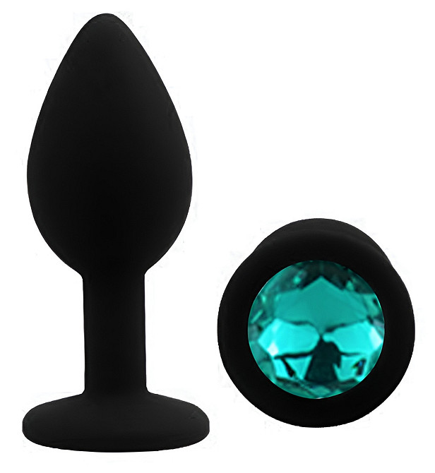 Силіконова анальна пробка EGZO - Silicone Black Round Plug Marine, size S Sex Aura Київ - фото 2