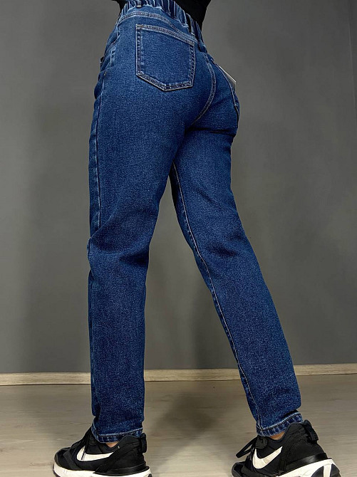 Джинси жіночі Vanver 8338 утеплені на флісі MOM jeans банани сині, синій, 31, 31, 90 см, 117 см Київ - фото 4