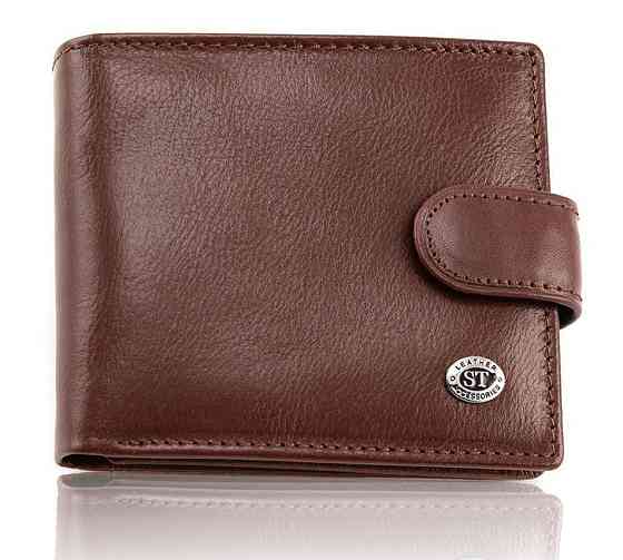 Стильне шкіряне чоловіче портмоне ST Leather В103 Коричневий Київ