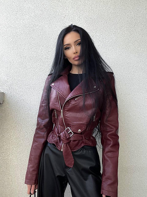 Куртка косуха жіноча Бордовий M Харків - фото 1