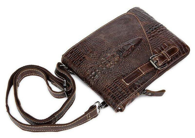 Сумка-месенджер тиснення під екзотику Коричнева (Vintage) Київ - фото 13