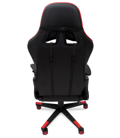 Геймерське комп'ютерне крісло з масажером, ергономічними подушками та підставкою для ніг, Чорний/Червоний (G899) Київ