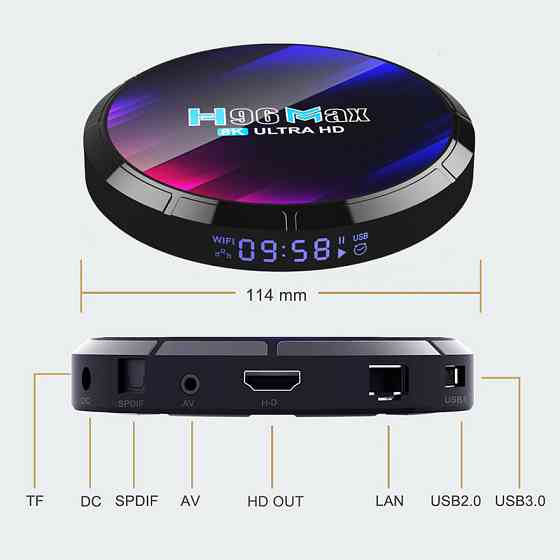 Смарт ТВ приставка H96 Max RK3528 4/64 Гб Smart TV Box Android 13 Андроїд ТВ бокс Київ