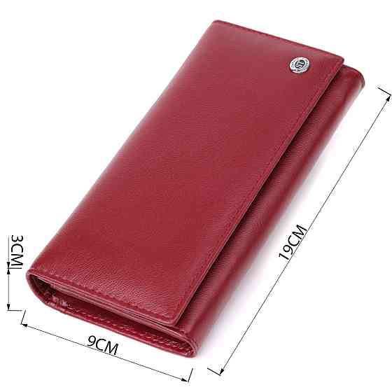 Місткий жіночий гаманець із натуральної шкіри ST Leather 23089 Бордовий Київ