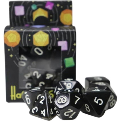Набор кубиков для настольных игр Games 7 Days Transparent 7 Dice Set - Black (g7dtran10) Винница - изображение 2