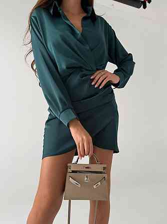 Жіноча елегантна коротка сукня double Шовк Армані Зелений, 42/44 Одеса