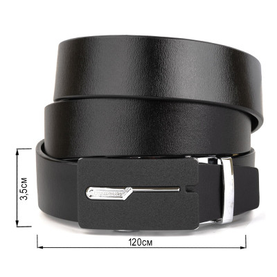 Ремень Vintage Мужской с матовой пряжкой Черный (20335) Винница - изображение 3