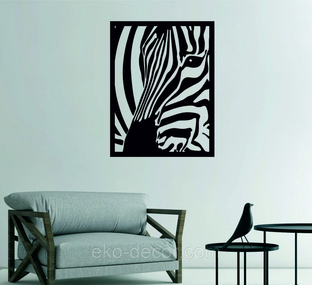 Декоративное настенное Панно «Зебра» Декор на стену 110*84 см Киев - изображение 4