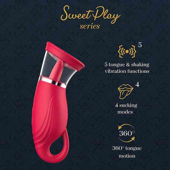 Вакуумний стимулятор з язичком - Licking Tongue Suction Vibrator Erospace Sweet Play A18 Sex Aura Київ