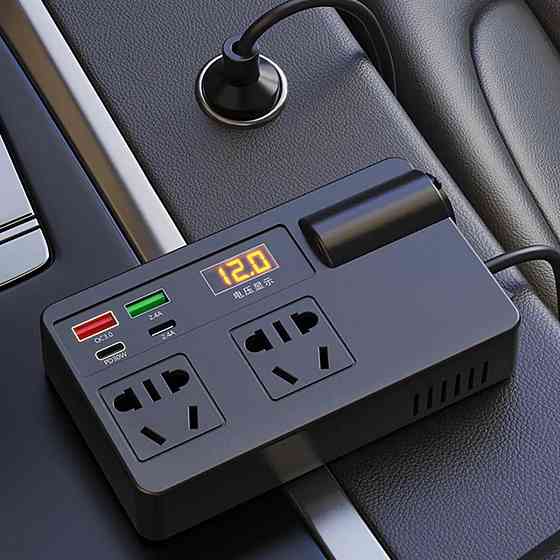 Перетворювач від прикурювача AC/DC (12/24 V) C11-A 200W/2x220В + 2хUSB (QC3.0) 2xType-C (30W) LCD Київ
