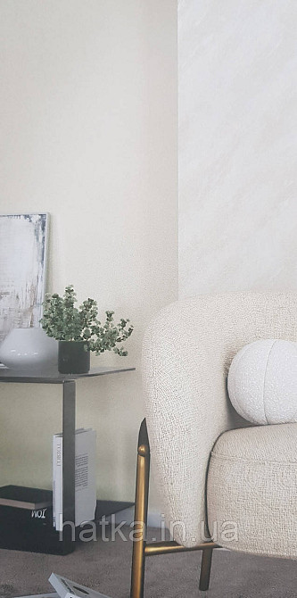 Шпалери вінілові на флізеліні Marburg Lava метрові однотонні структурні в крихту світло-бежеві Київ - фото 4