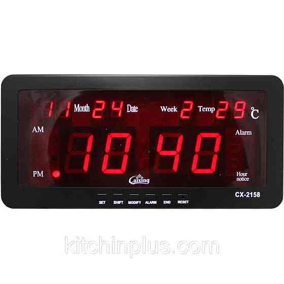 Настільний електронний годинник з температурою VST-2158 RED / 1228 (40 шт./яскальний) Київ