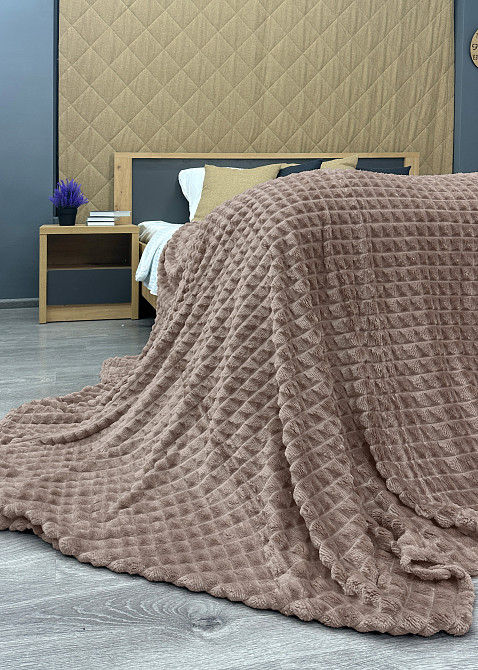 Плед-покривало Кубик 200х220 см (+-10см) Пудровий (87-233) Київ - фото 8