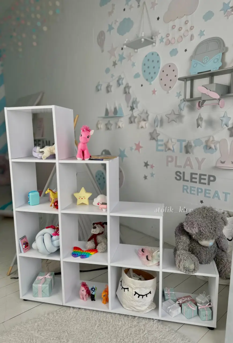 Детский стеллаж Пирамидка полка для книг и игрушек (4 яруса) Белый Винница - изображение 2