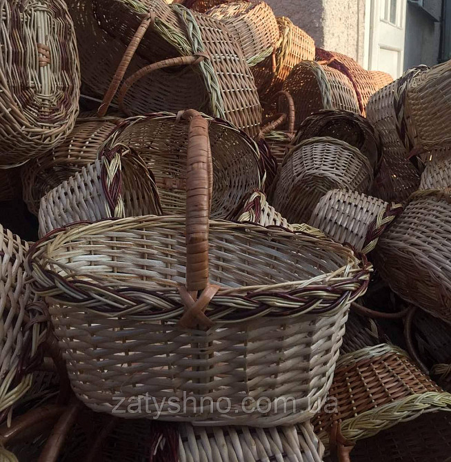 Корзина плетеная овальная | корзинка красивая  плетеная | корзина из лозы с ручкой Киев - изображение 6