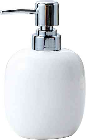 Дозатор керамічний для мила у ванну і кухню 450 мл, диспенсер для рідкого мила і миючого засобу, білий Кам'янець-Подільський