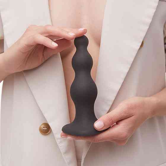 Насадка для страпона Strap-On-Me Dildo Plug Beads Black XL Sex Aura Київ