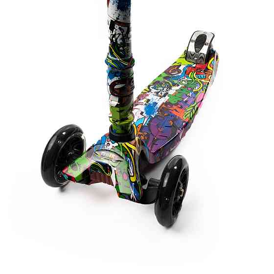 Самокат детский трехколесный iTrike MAXI JR 3-055-WP7 руль 66-89см, колеса ПУ с подсветкой, Черный Каменец-Подольский