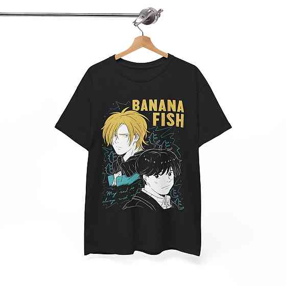 Футболка з аніме принтом Аніме Банана Фісх Асх оверсайз (S/M/L) Чорний AnimeJ0549 Дніпро