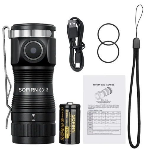 Ліхтар ручний Sofirn SC13 Luminus SST40 6500K 1300 лм 217 м type-C АКБ 1100mAh Чорний Вінниця - фото 10