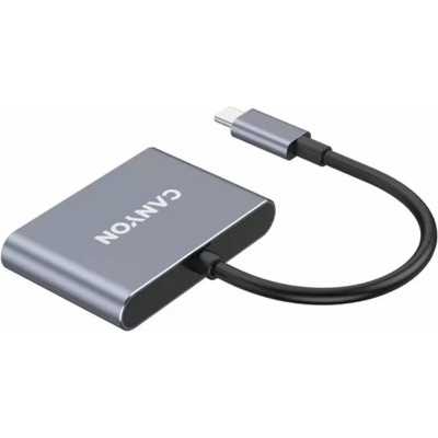 Концентратор Canyon hub DS-3 3in1 USB-C Dark Grey (CNS-TDS3) Вінниця - фото 5