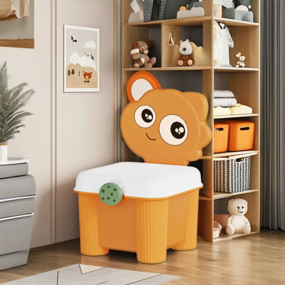 Органайзер для зберігання іграшок з кришкою, дитячий стілець-органайзер для іграшок, 34,5×25×18см, помаранчевий колір Кам'янець-Подільський