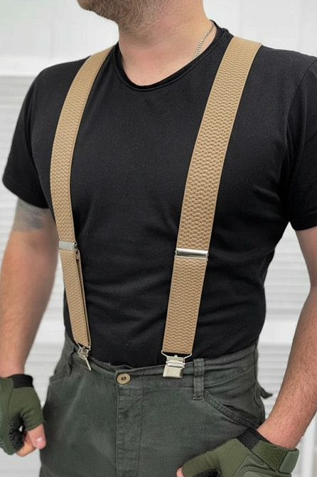 Подтяжки для штанов Х койот ВСУ прочные Польские качественные мужские на крест Одесса - изображение 1