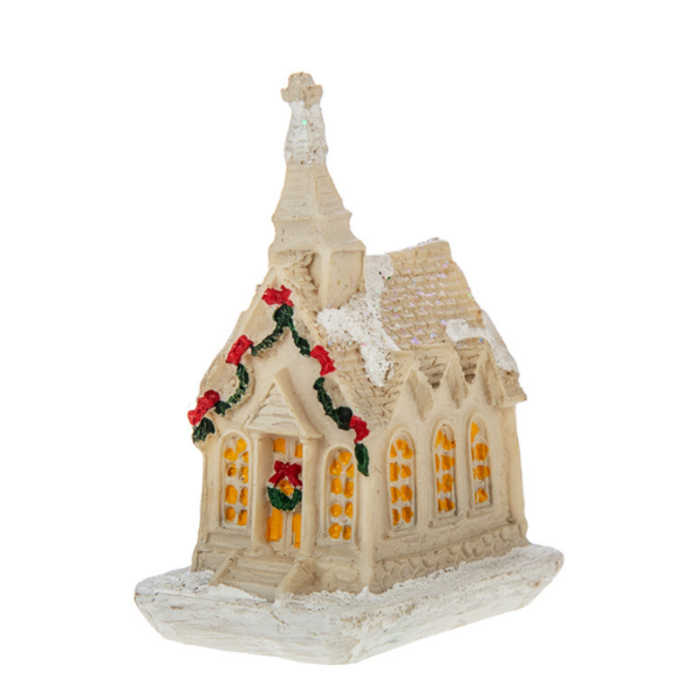 Белые Новогодние домики 6 х 5 см с подсветкой из полистоуна. Одесса - изображение 3