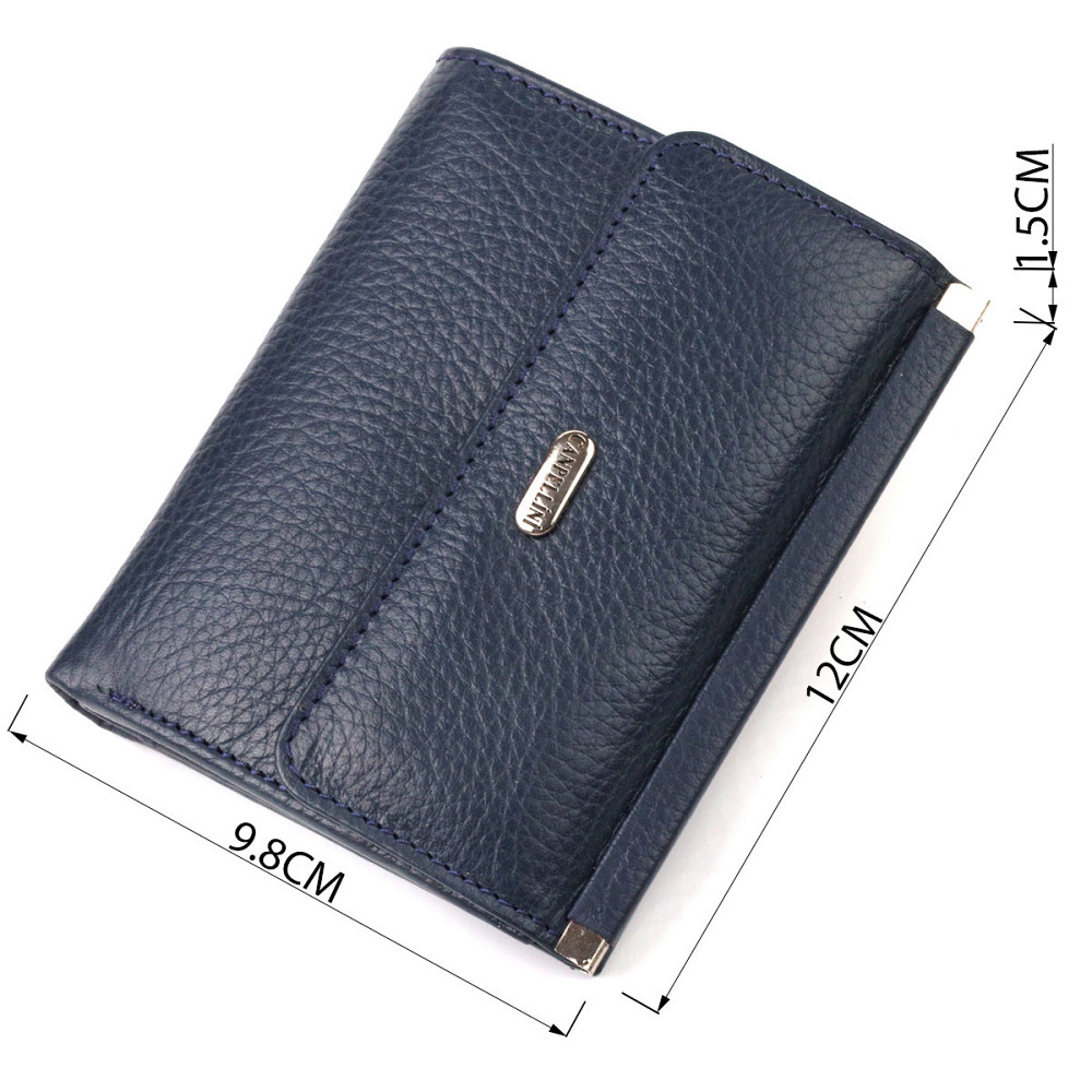 Практичный кошелек для женщин среднего размера из натуральной кожи флотар CANPELLINI 21813 Синий Киев - изображение 3