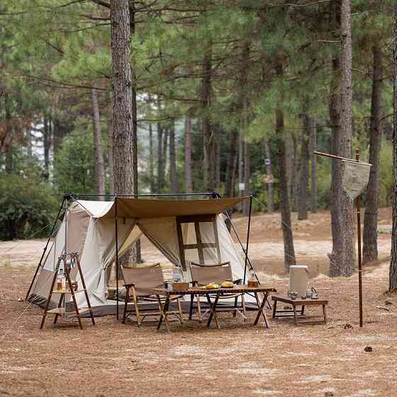 Четырехместная палатка с навесом Naturehike CNH22ZP029 (Светло-коричневая) Киев