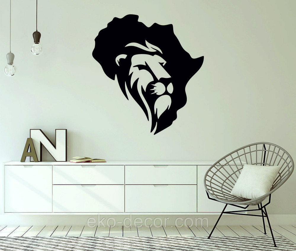 Декоративное настенное Панно «Лев - 2» Декор на стену 90*83 см, Черный Киев - изображение 2
