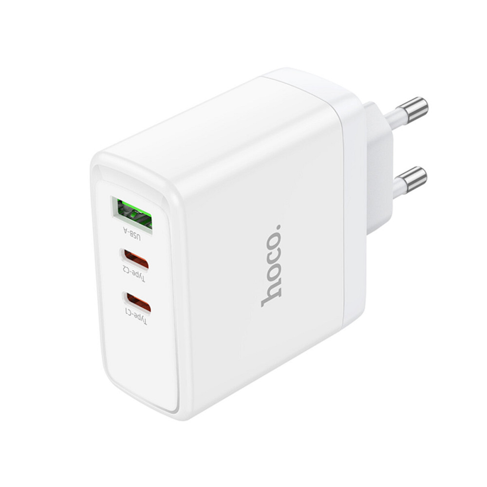Мережевий зарядний пристрій HOCO N30 Glory PD65W three-port(2C1A) fast charger White Киев - изображение 5