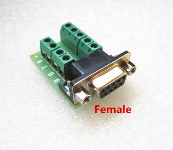 Перехідник RS232 DB9 COM-порт мама гніздо на клеммники 9pin адаптер для підключення проводів Київ