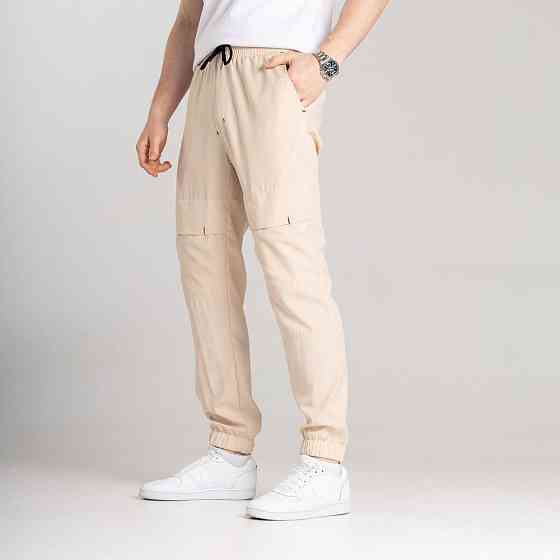 Чоловічі штани джогери з кишенями бежеві Pobedov Vershyna Київ