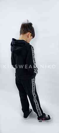 Детский  спортивный костюм  для мальчика двунитка на весну в черном цвете 116,128 Николаев