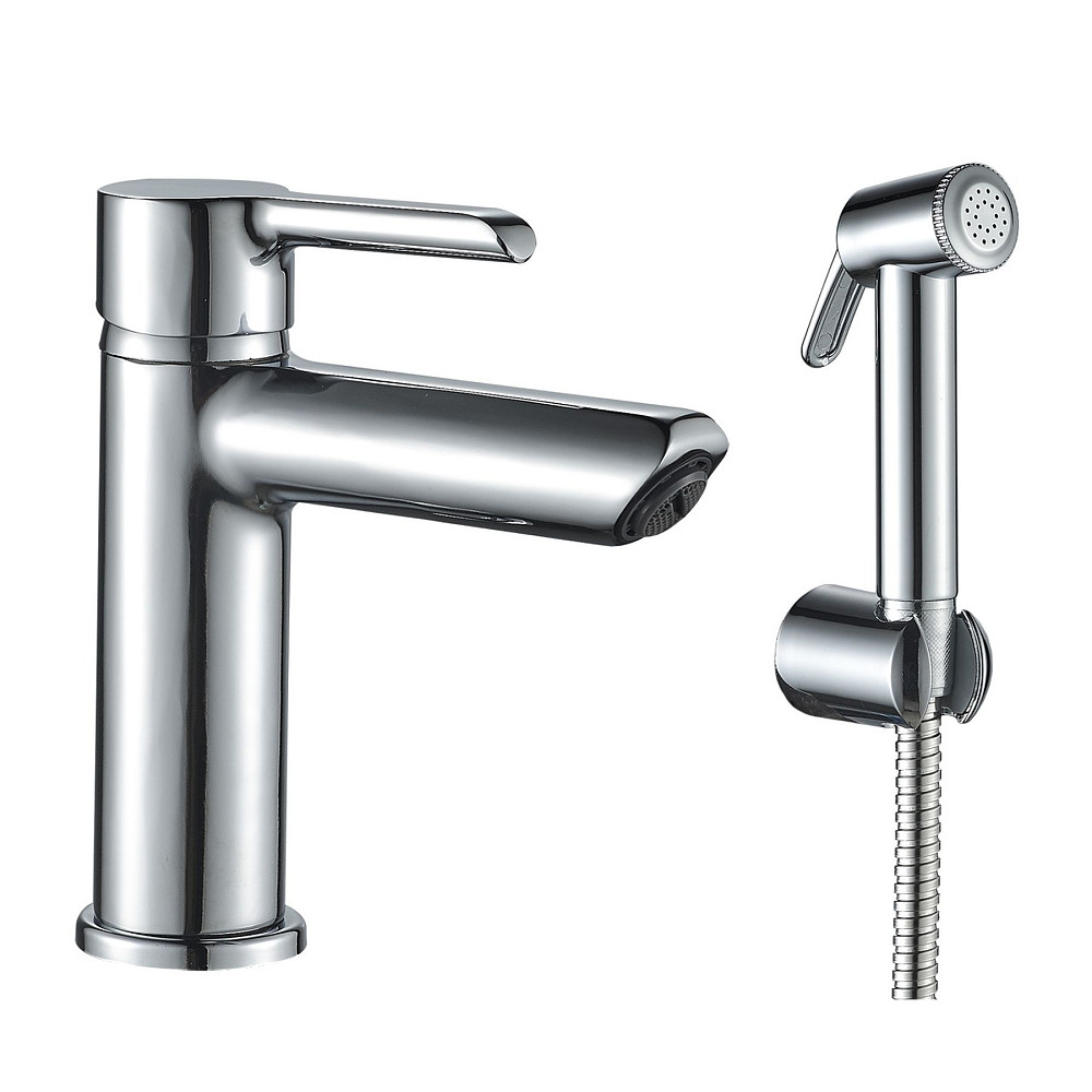 Змішувач для умивальника DOMINO PRESTIGE DPS-222  з гігієничною лійкою, шланг 200 см, на гайці Луцк - изображение 2