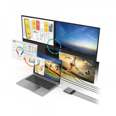 Адаптер USB-C to 4xHDMI F quad display J5create (JCA366-N) Вінниця - фото 5